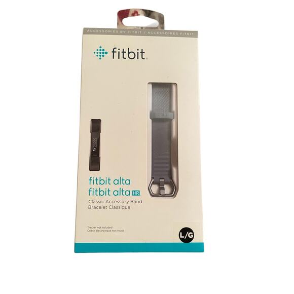 𝅺Fitbit Alta/ Alta HR Classic Band Bracelet Accessory Womans  Large Gray NIB - Picture 1 of 7